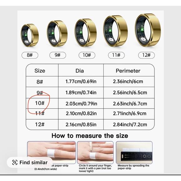 Smart Ring Size 10 - Picture 3 of 3